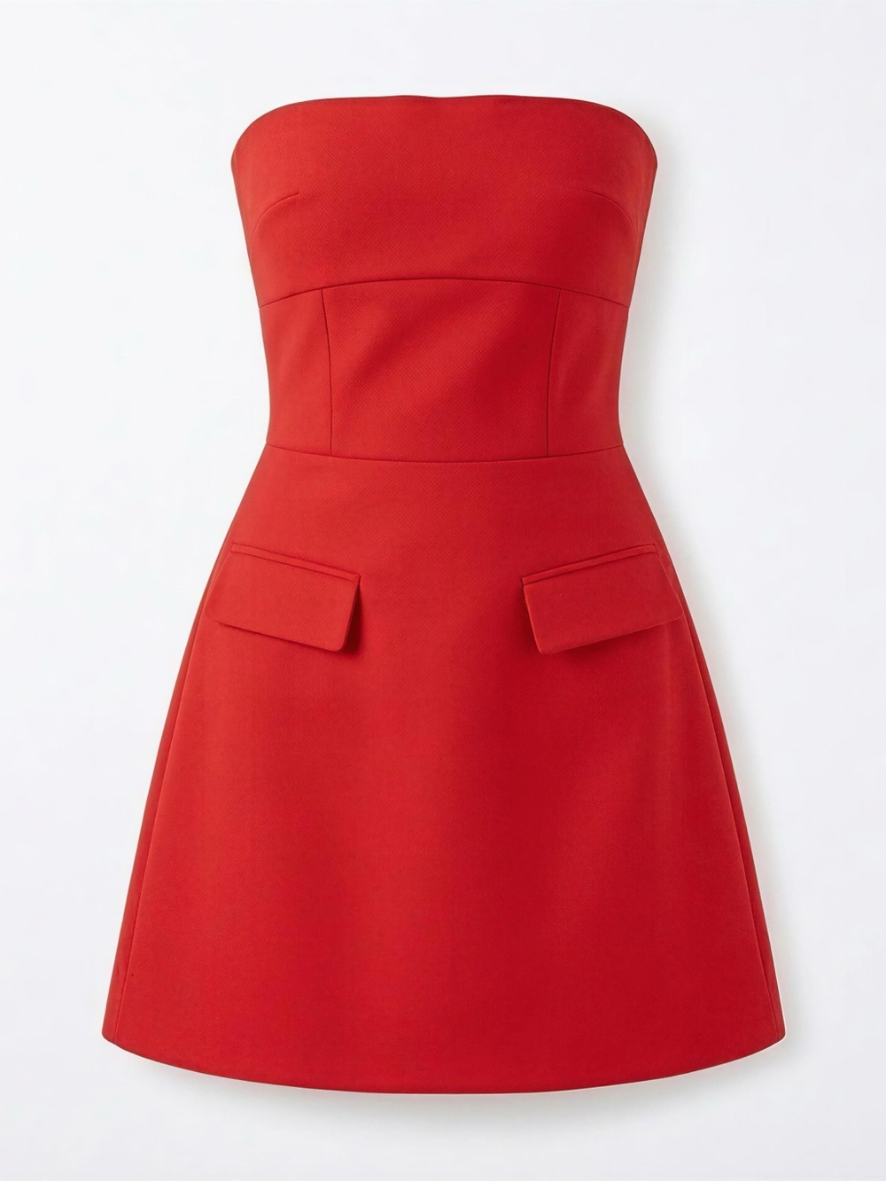 Zara Orange Strapless A-Line Mini Dress